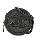 Chanel Round Filigree Caviar Quilted Leather Crossbody Bag Black