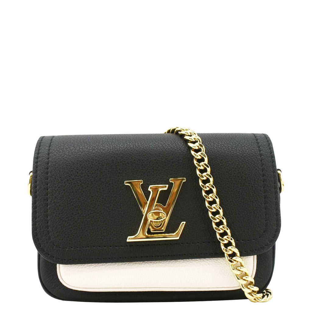 LOUIS VUITTON Lockme Tender Grained Calfskin Leather Shoulder Bag Black