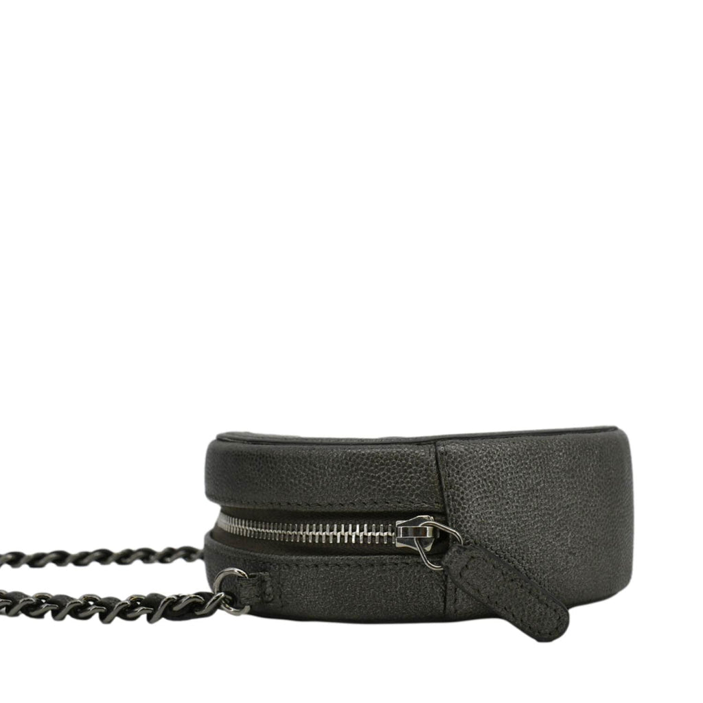 Chanel Round Filigree Caviar Quilted Leather Crossbody Bag Black