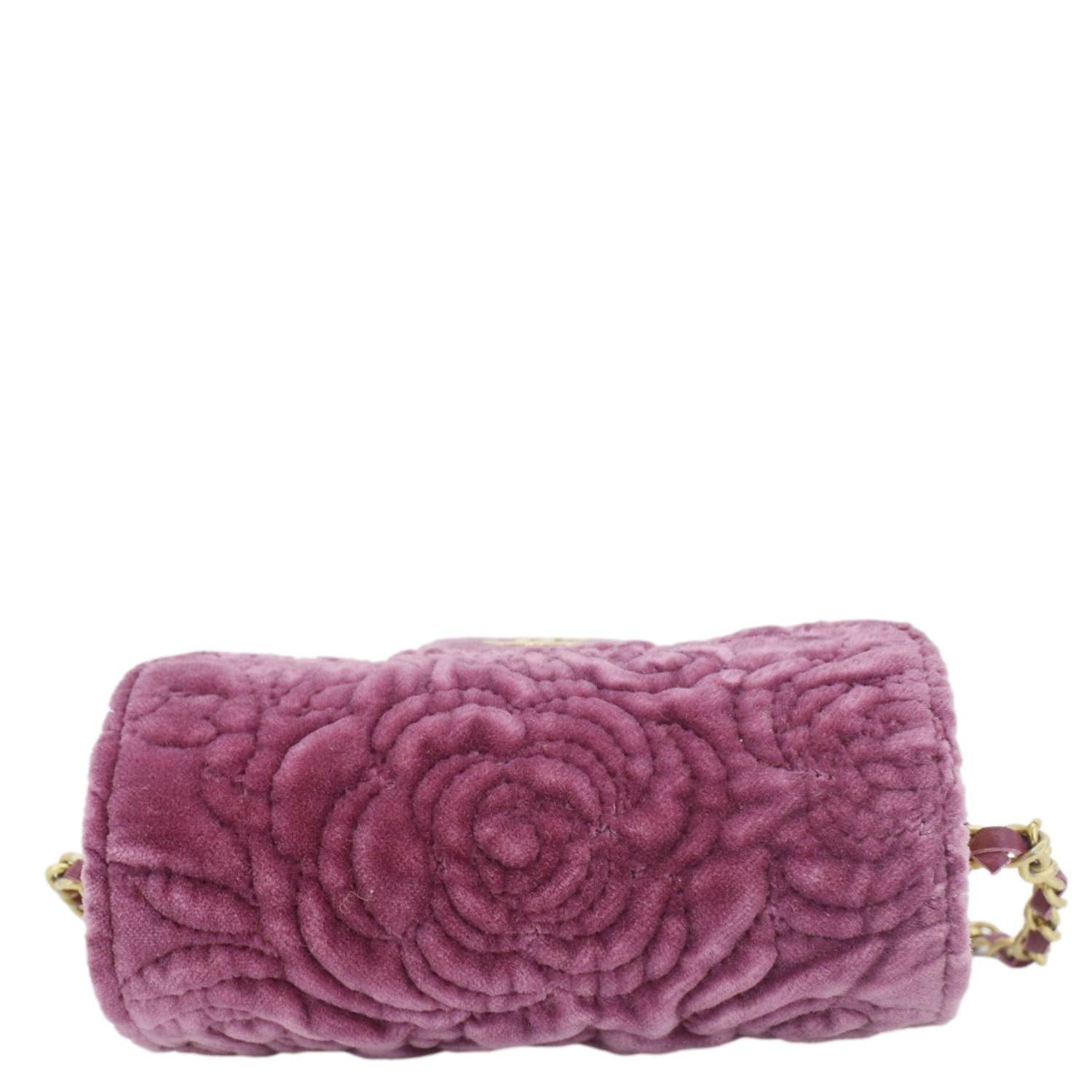 Chanel Camellia Velvet Chain Vanity Bag Pink