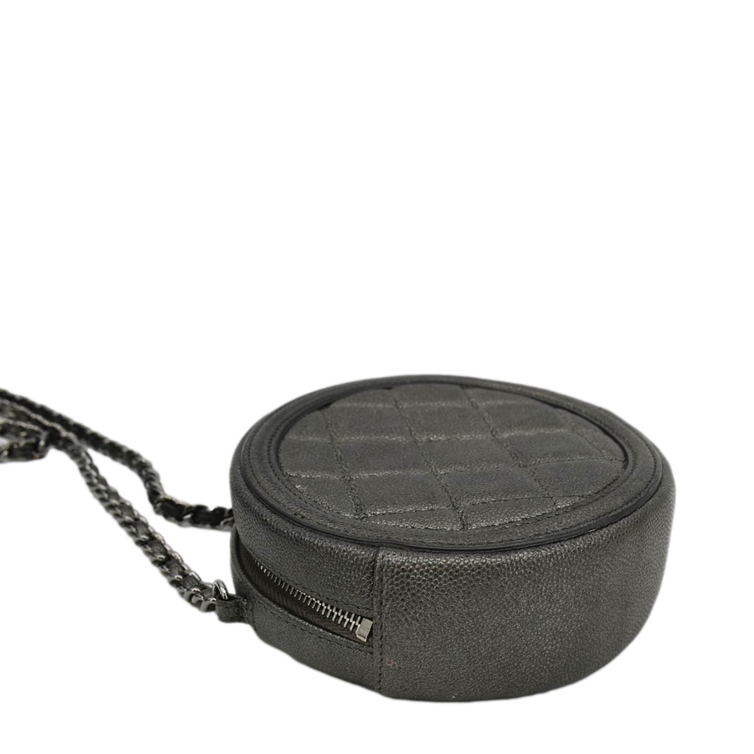 Chanel Round Filigree Caviar Quilted Leather Crossbody Bag Black