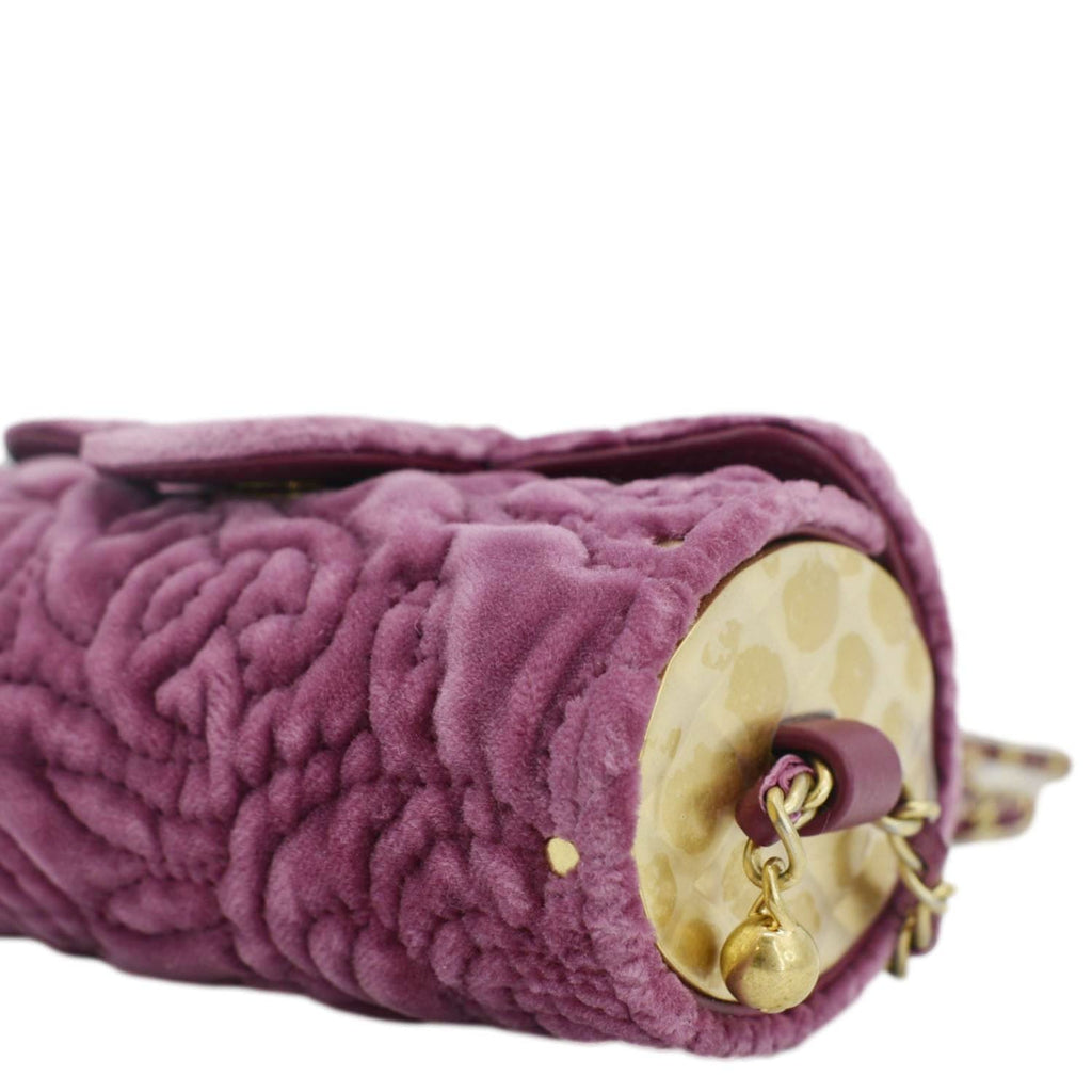 Chanel Camellia Velvet Chain Vanity Bag Pink