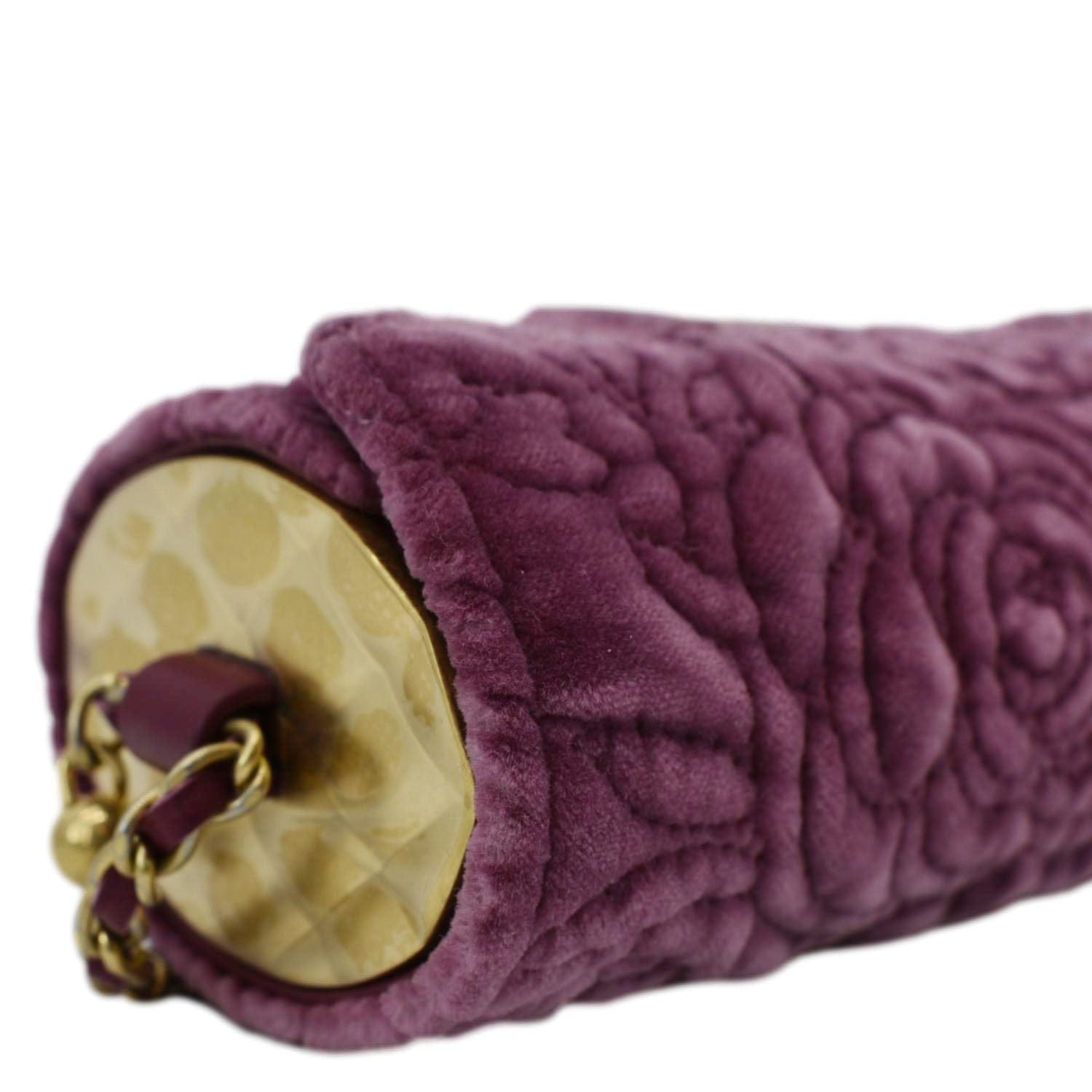 Chanel Camellia Velvet Chain Vanity Bag Pink