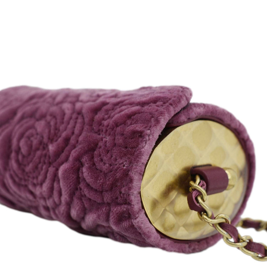 Chanel Camellia Velvet Chain Vanity Bag Pink