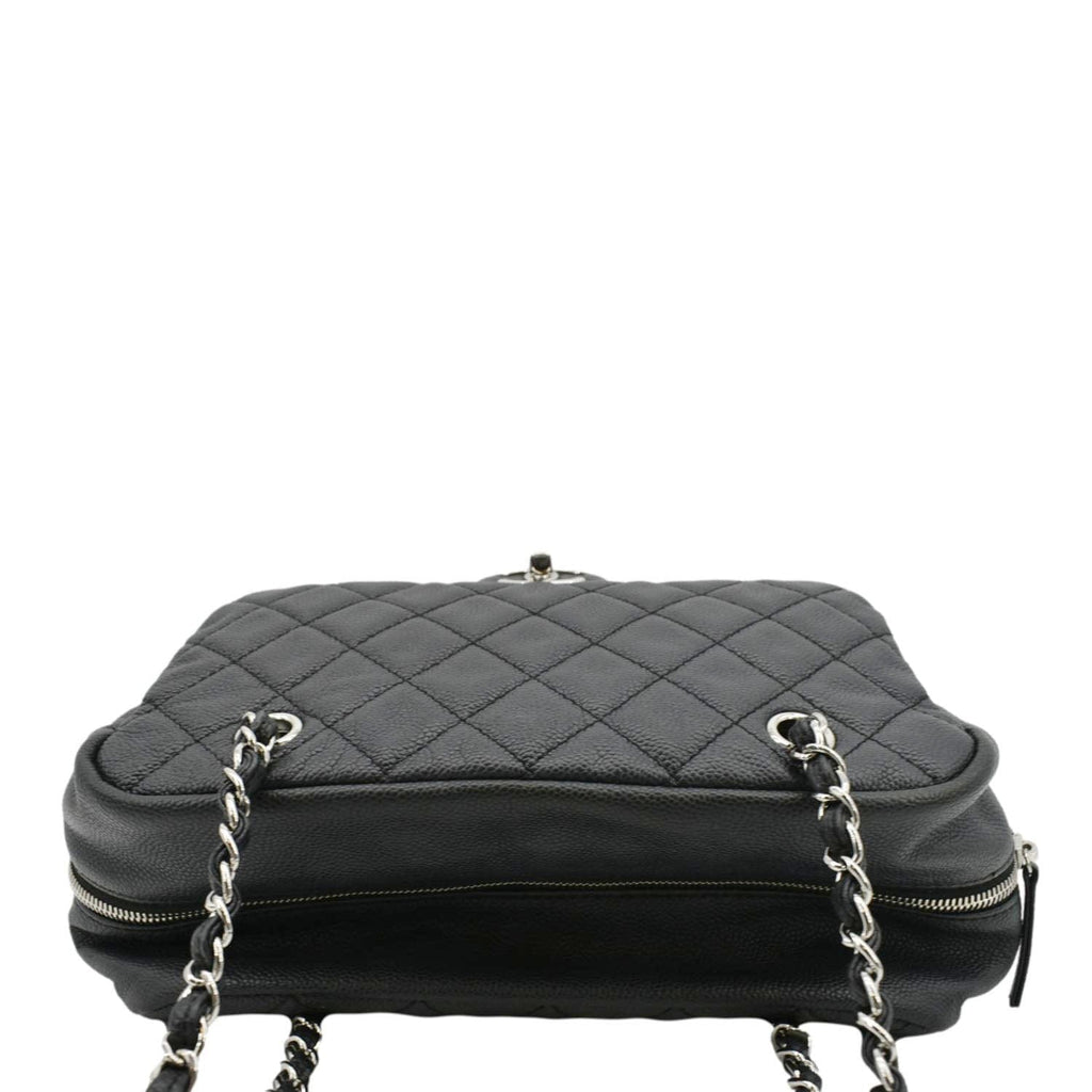 Chanel Camera Quilted Caviar Leather Shoulder Bag Black
