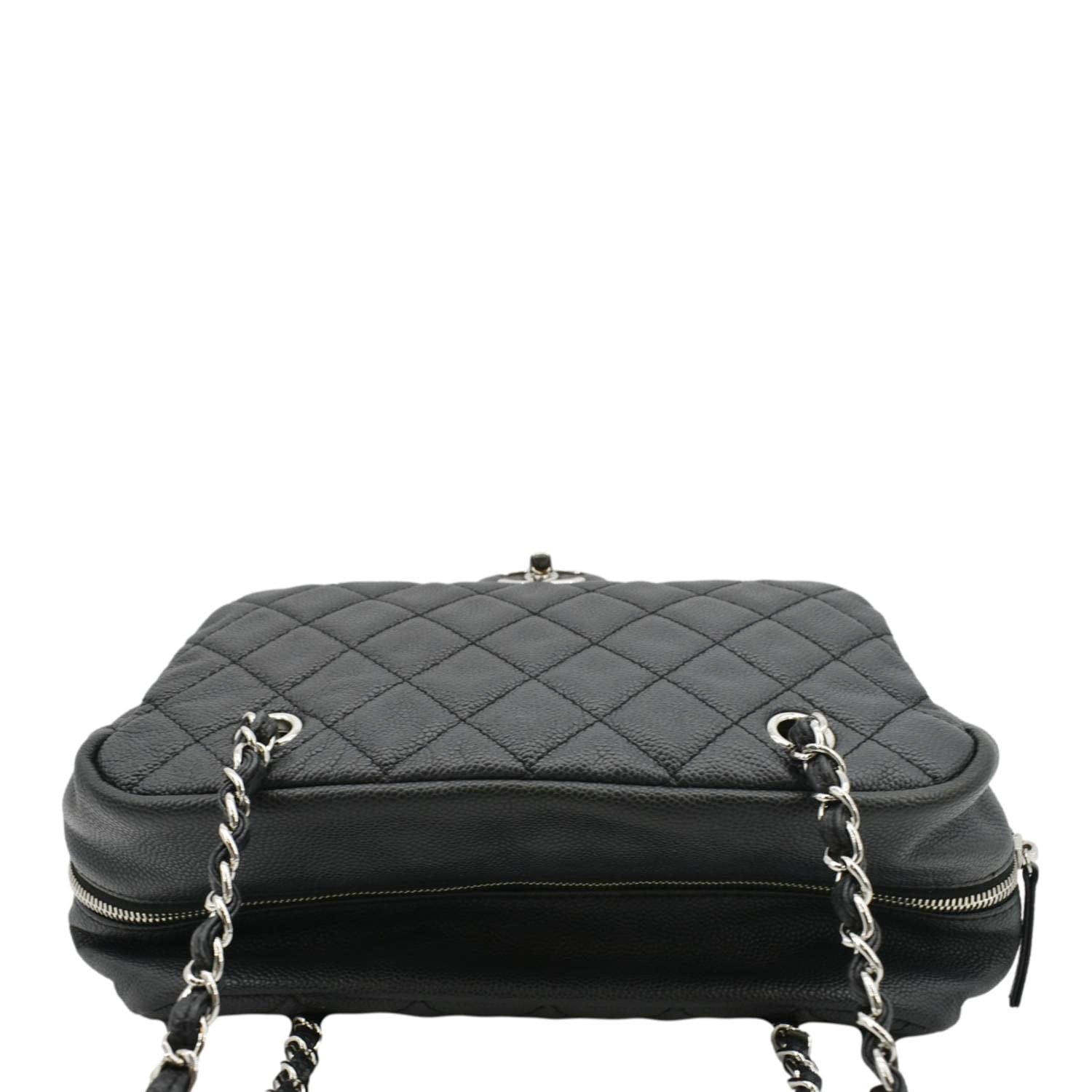 Chanel Camera Quilted Caviar Leather Shoulder Bag Black
