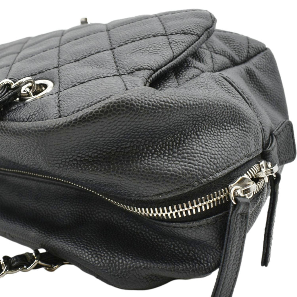 Chanel Camera Quilted Caviar Leather Shoulder Bag Black