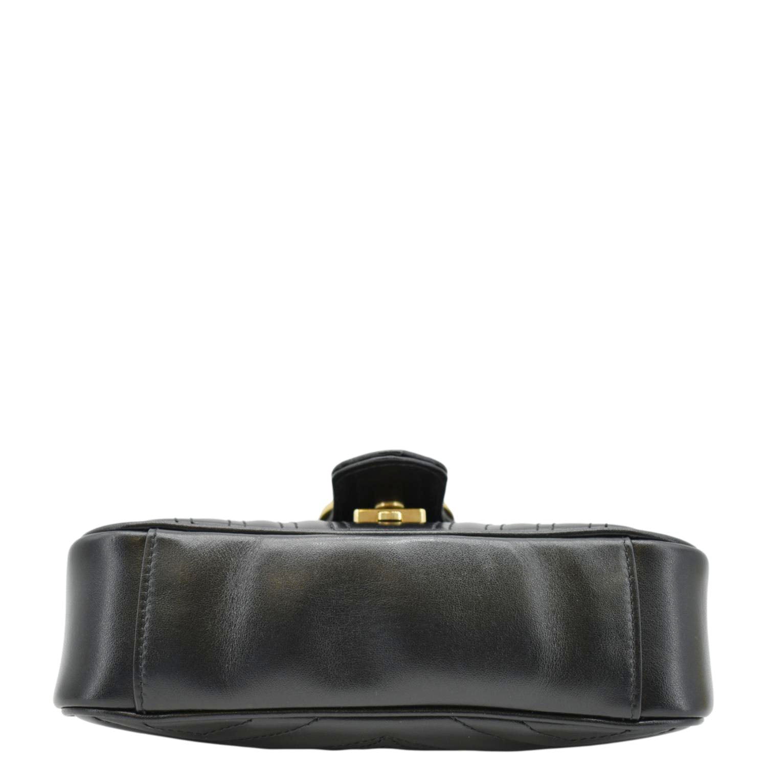 GUCCI Gucci Marmont Mini Leather Shoulder Bag Black 446744