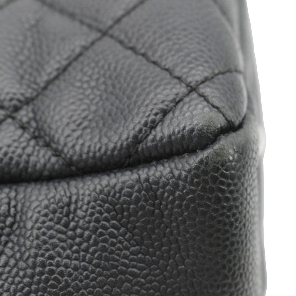Chanel Camera Quilted Caviar Leather Shoulder Bag Black