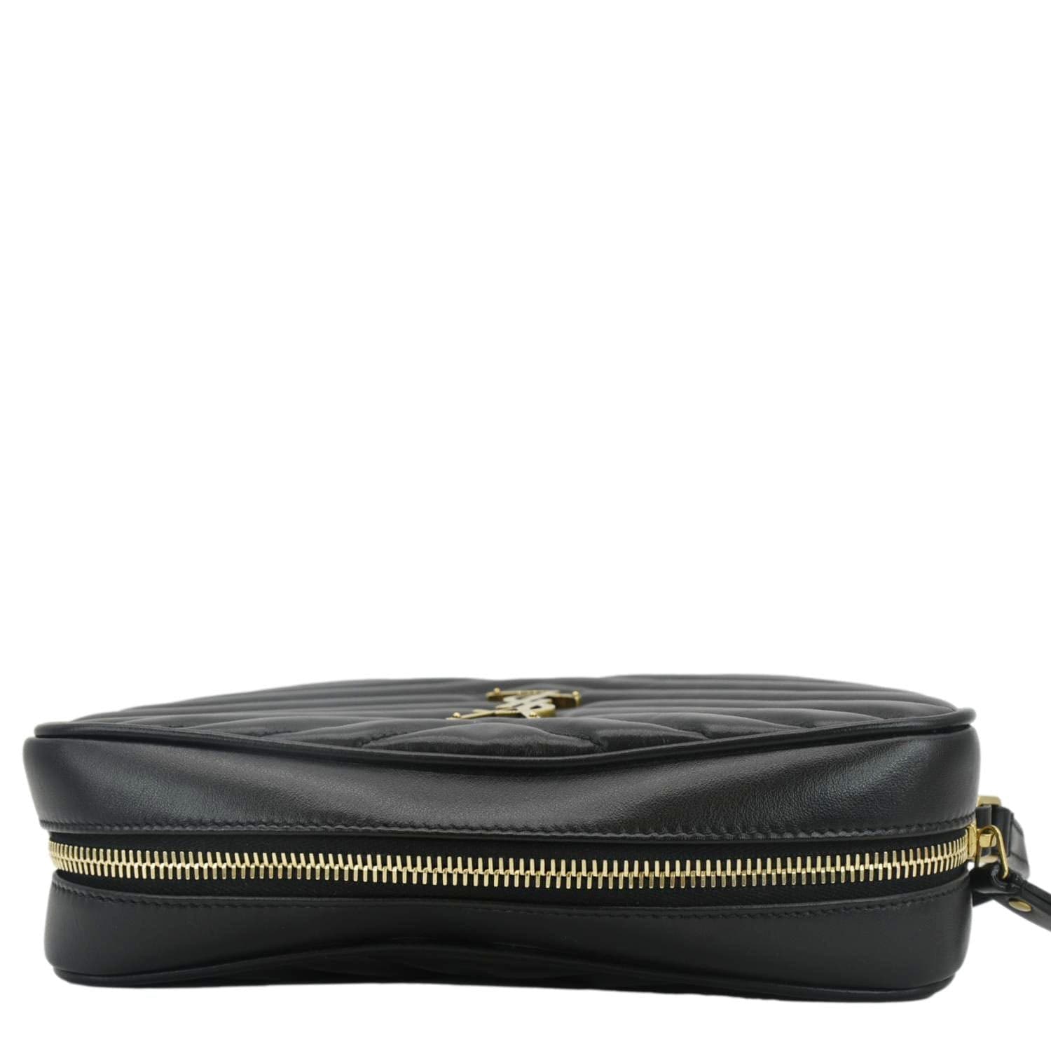 YVES SAINT LAURENT Lou Camera Chevron Leather Crossbody Bag Black
