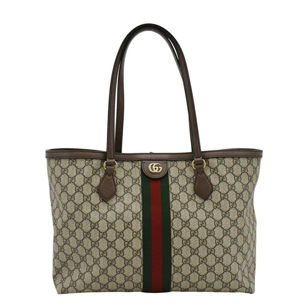 GUCCI Ophidia  Medium Gucci Supreme Tote Shoulder Bag Beige 631685