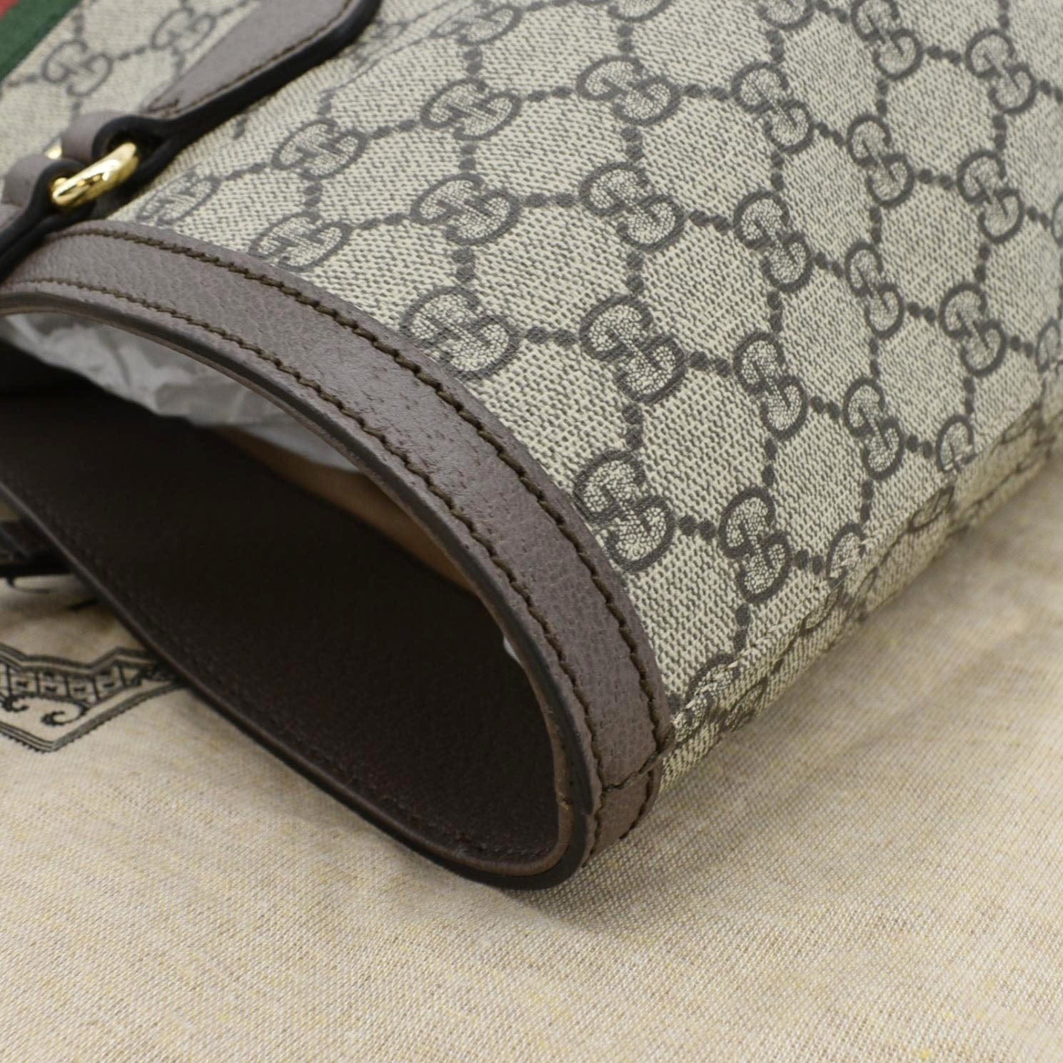 GUCCI Ophidia  Medium Gucci Supreme Tote Shoulder Bag Beige 631685