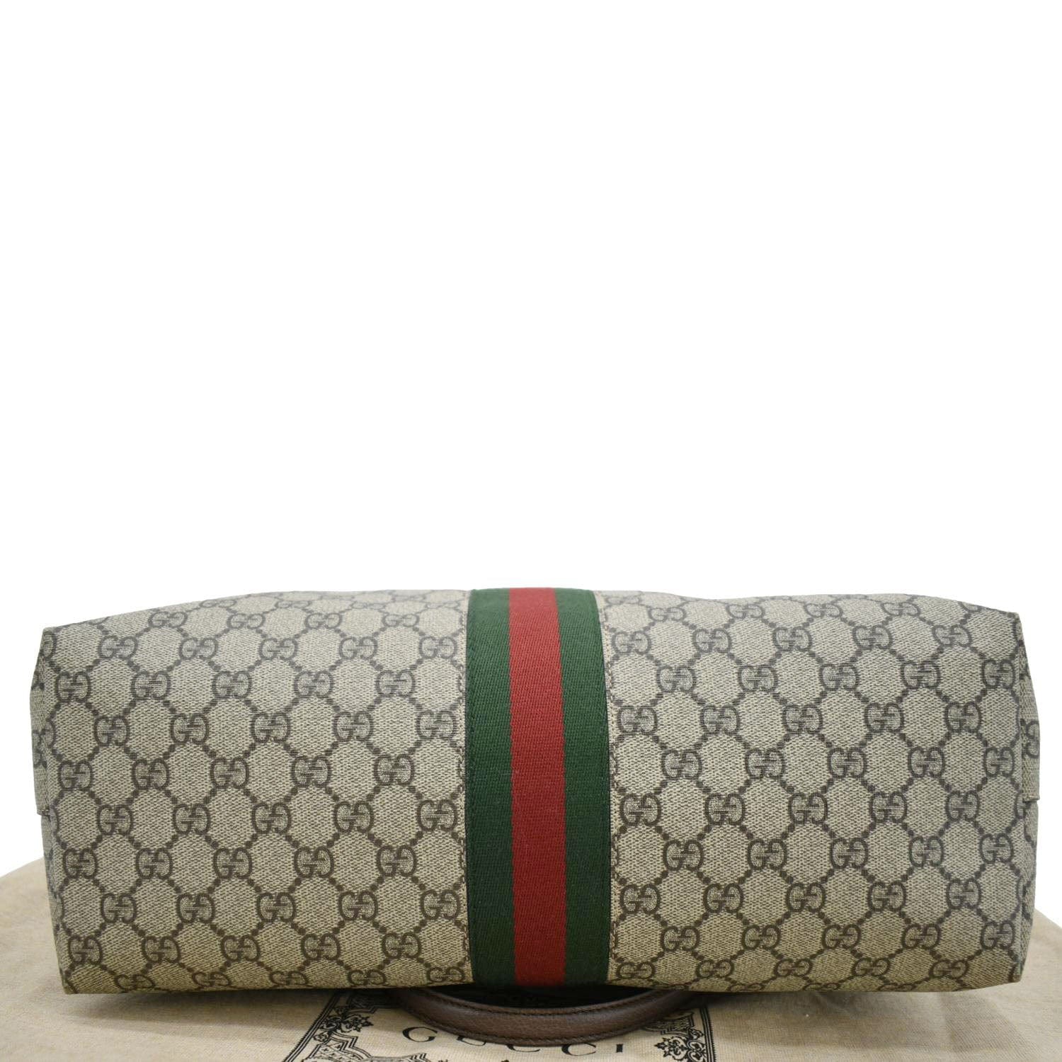 GUCCI Ophidia  Medium Gucci Supreme Tote Shoulder Bag Beige 631685