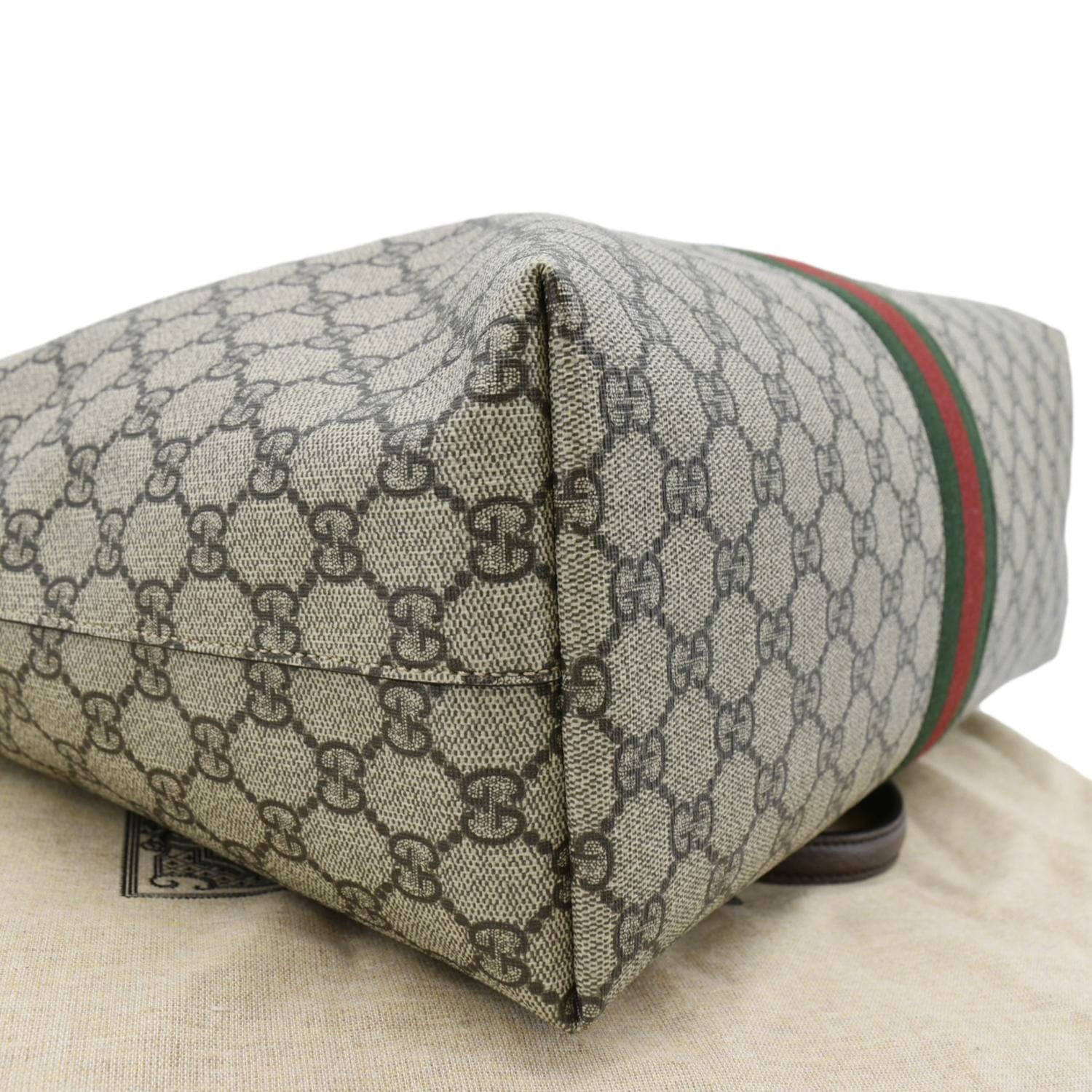 GUCCI Ophidia  Medium Gucci Supreme Tote Shoulder Bag Beige 631685