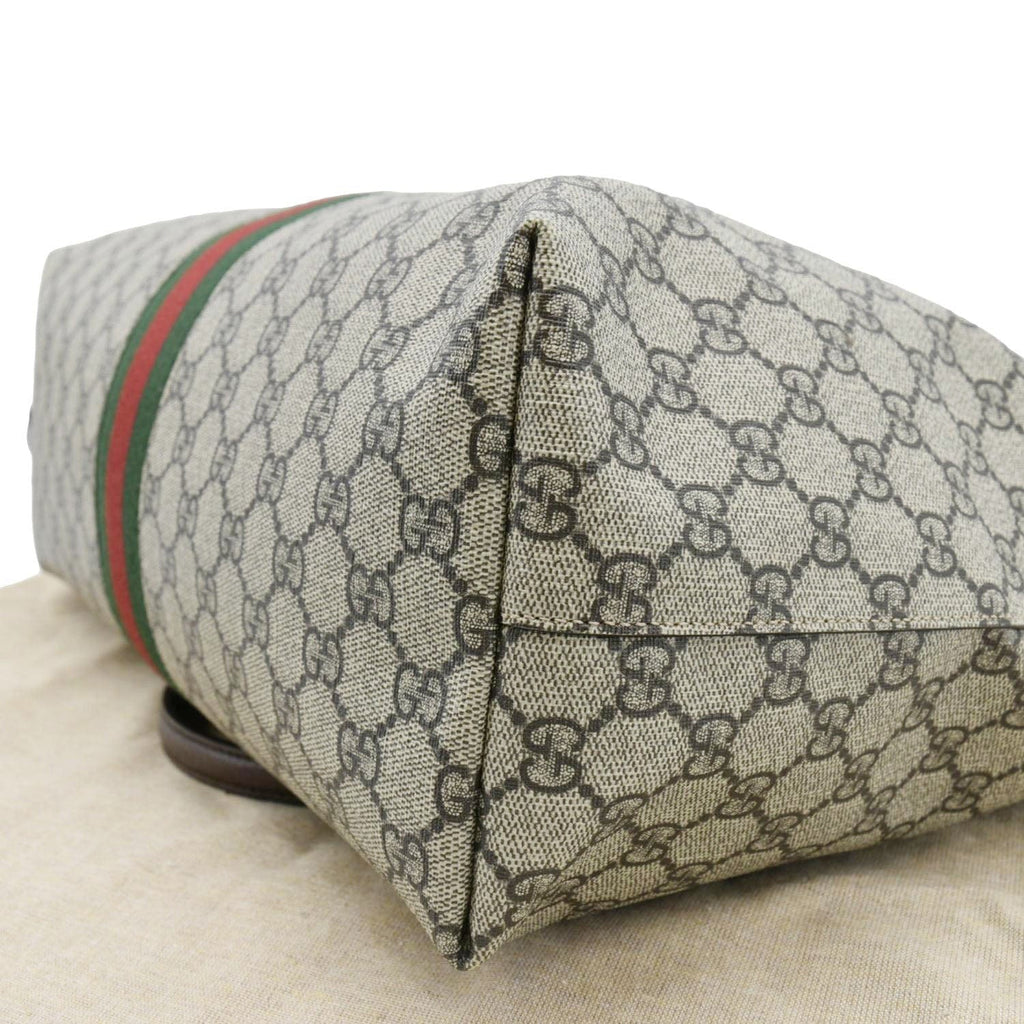GUCCI Ophidia  Medium Gucci Supreme Tote Shoulder Bag Beige 631685