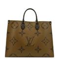 LOUIS VUITTON Onthego GM Giant Monogram Canvas Tote Bag Brown