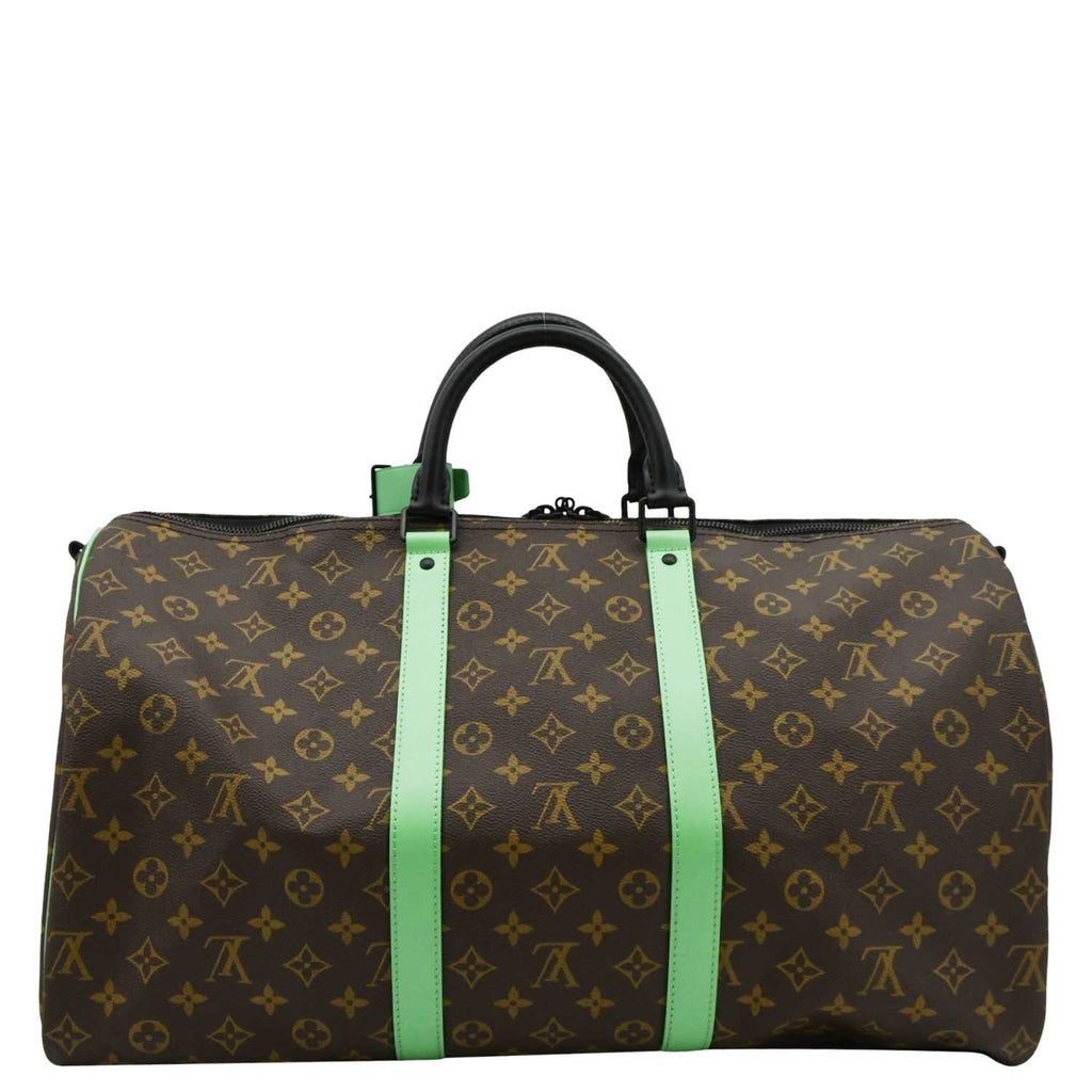 LOUIS VUITTON Keepall 50 Bandouliere Monogram Macassar Travel Bag Green