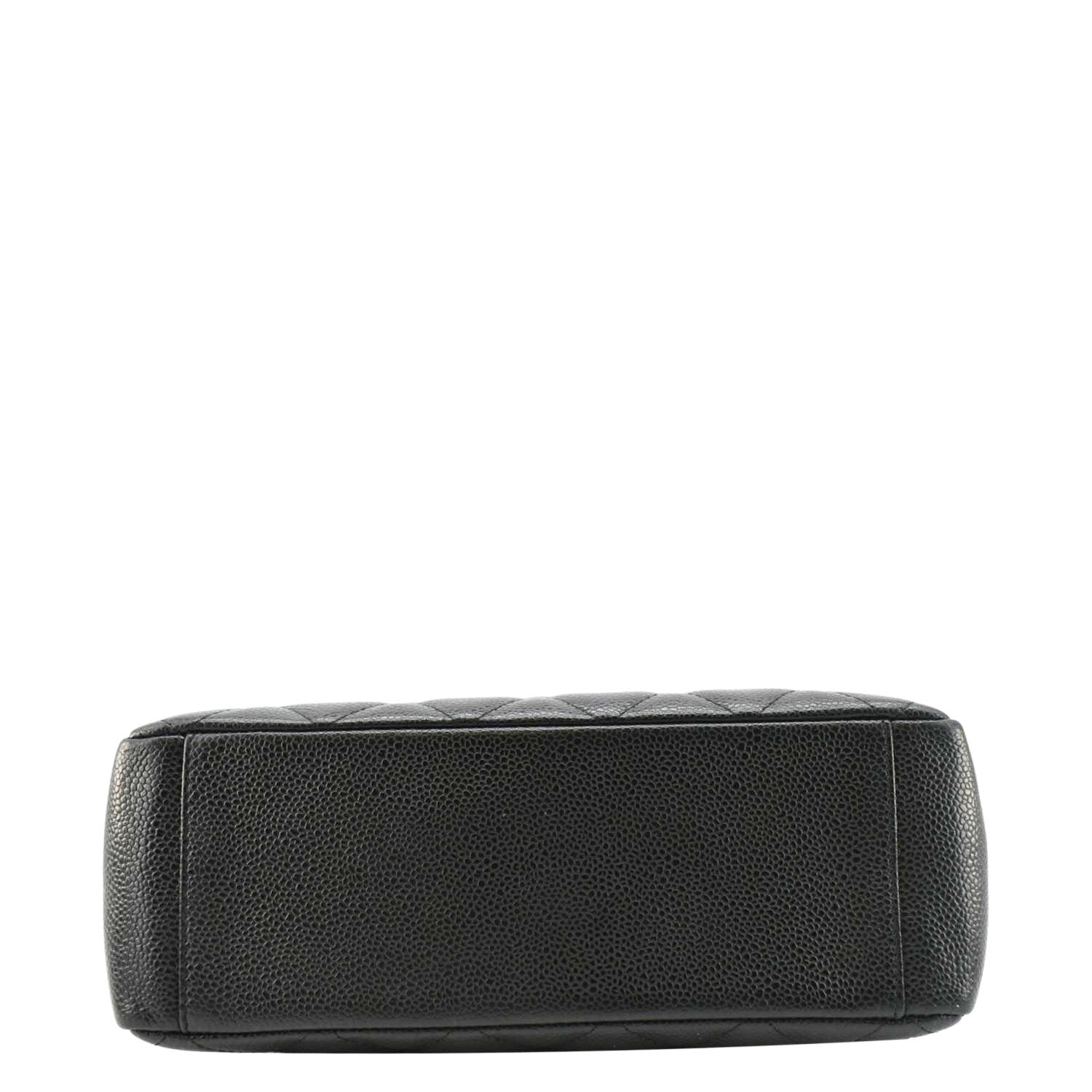 Chanel Petite Quilted Caviar Leather Shopping Tote Shoulder Bag Black