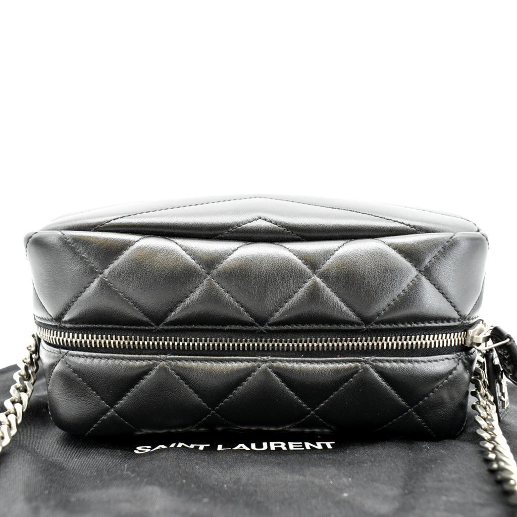 YVES SAINT LAURENT LouLou Bowling Small Quilted Monogram Crossbody Bag Black