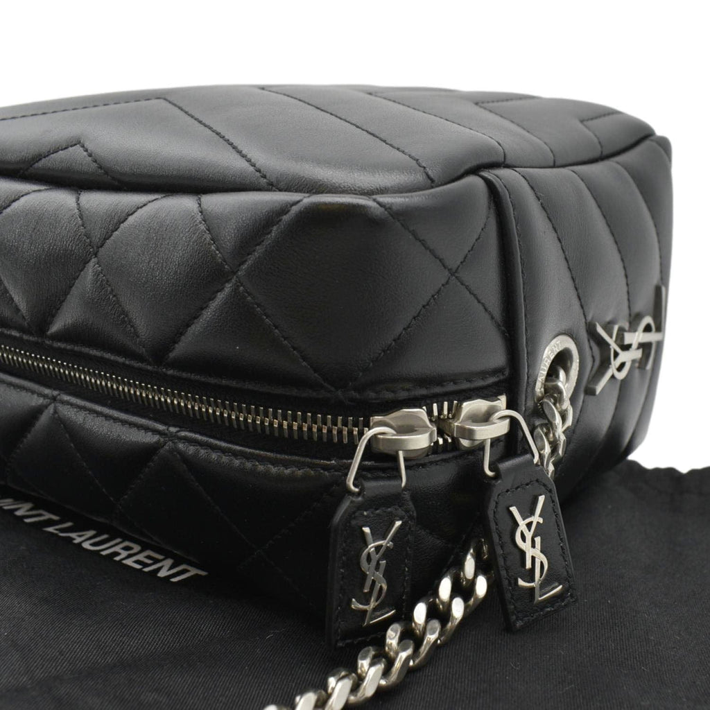 YVES SAINT LAURENT LouLou Bowling Small Quilted Monogram Crossbody Bag Black