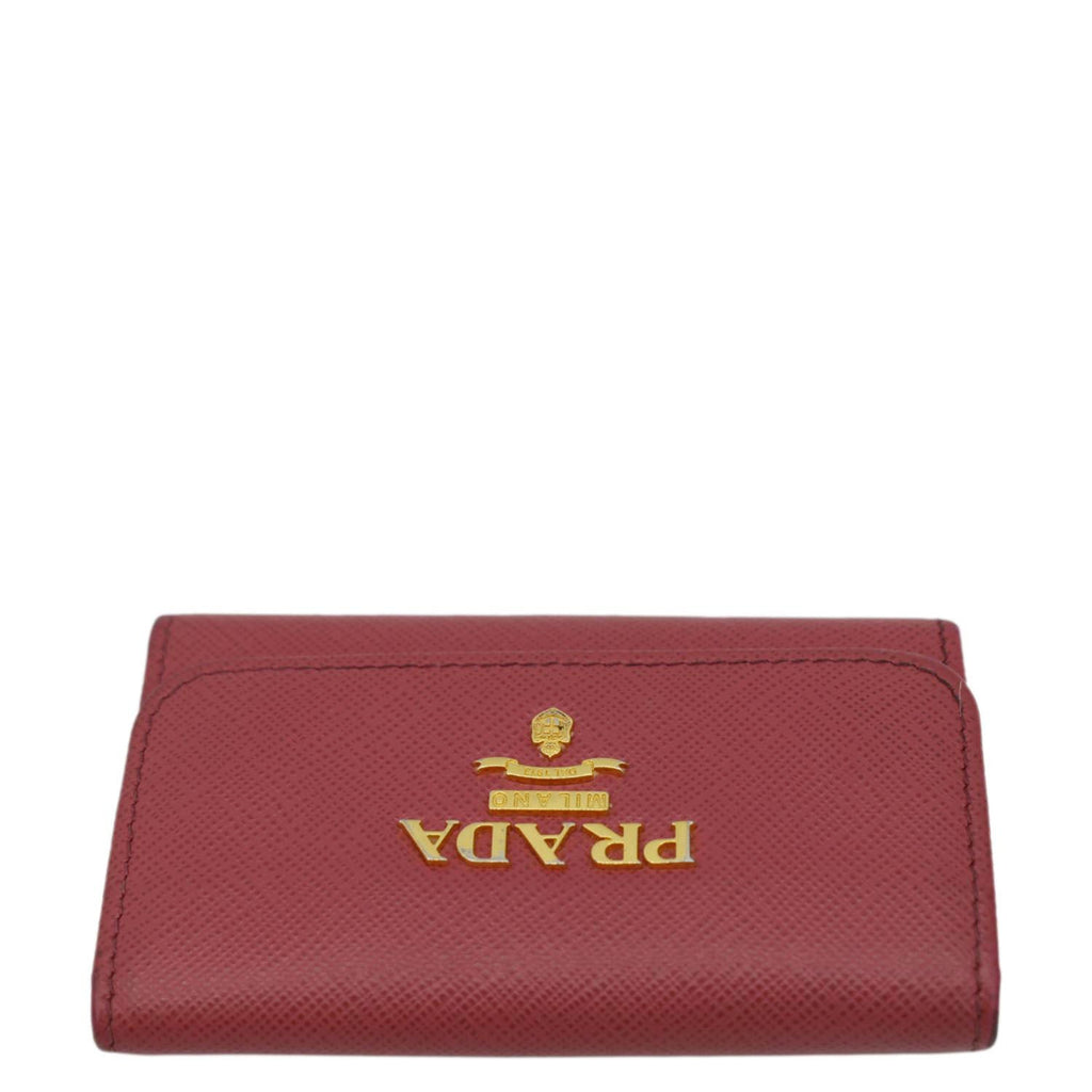 PRADA Small Saffiano Leather Key Holder Pink