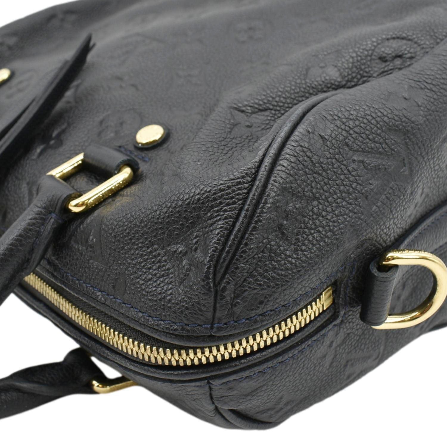 LOUIS VUITTON Speedy Bandouliere 25 Empreinte Leather Shoulder Bag Black