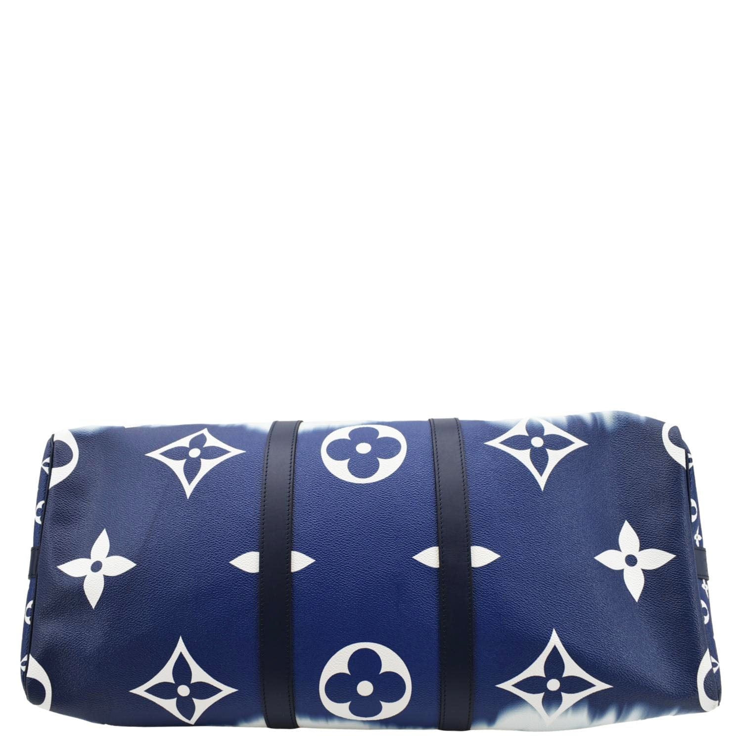 LOUIS VUITTON Keepall 50 Monogram Escale Bandouliere Canvas Travel Bag Blue