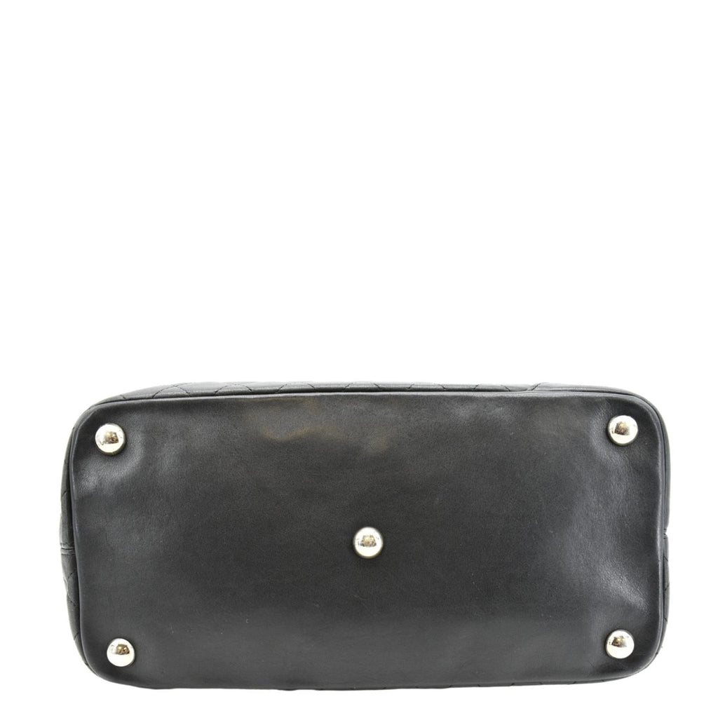 Chanel Cambon Ligne Quilted Leather Tote Bag Black