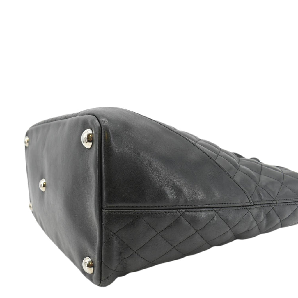Chanel Cambon Ligne Quilted Leather Tote Bag Black