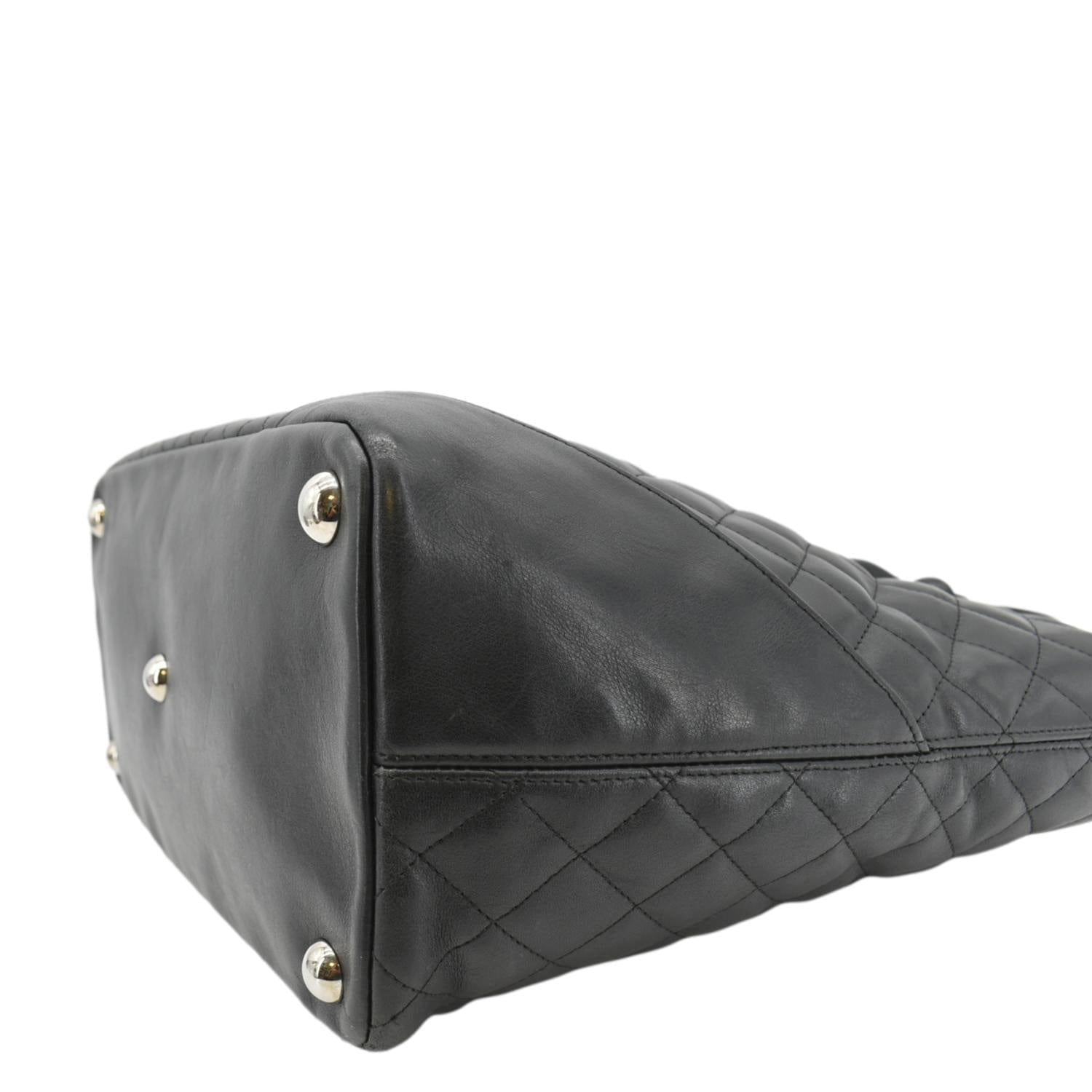 Chanel Cambon Ligne Quilted Leather Tote Bag Black