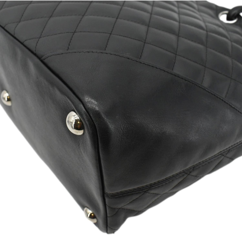 Chanel Cambon Ligne Quilted Leather Tote Bag Black