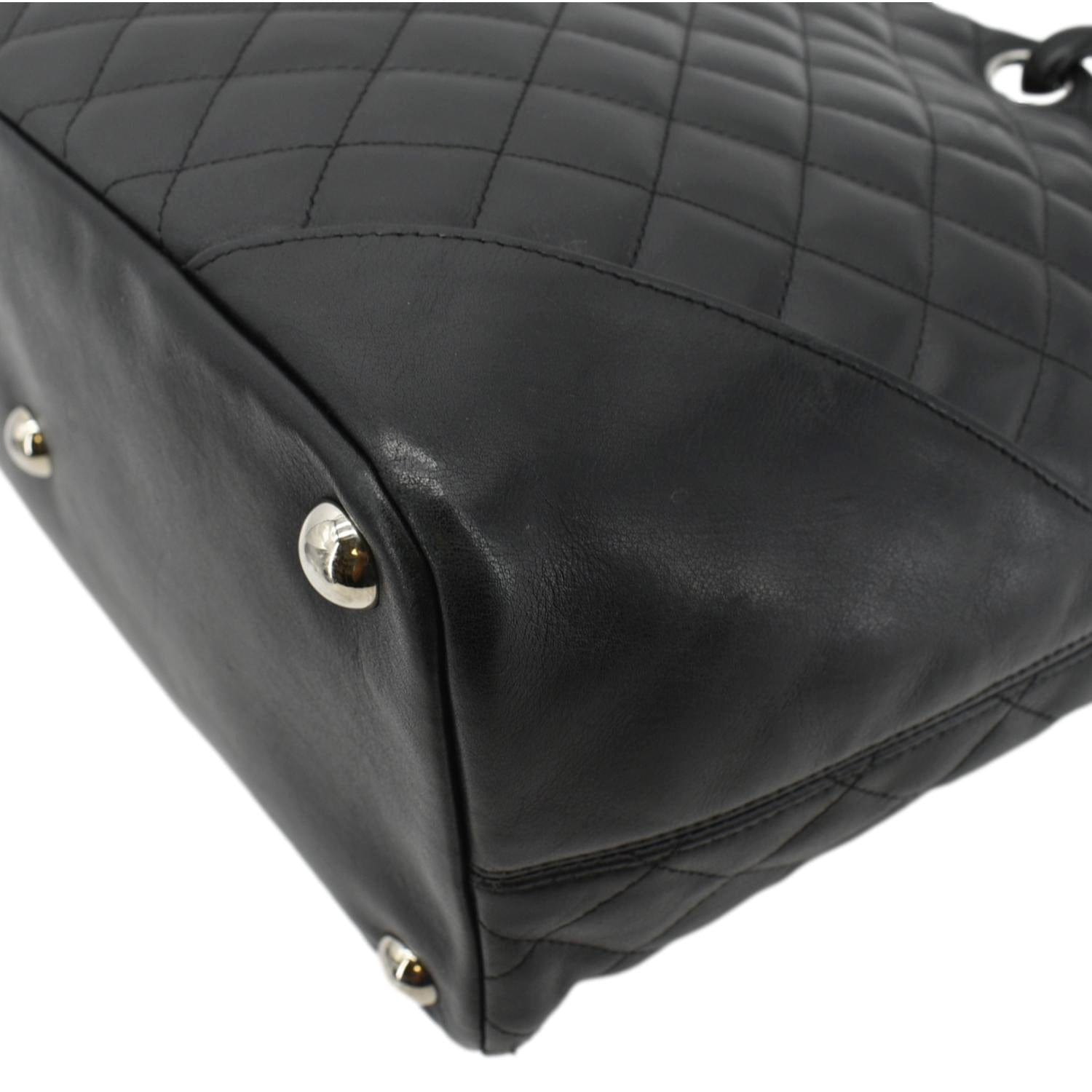 Chanel Cambon Ligne Quilted Leather Tote Bag Black