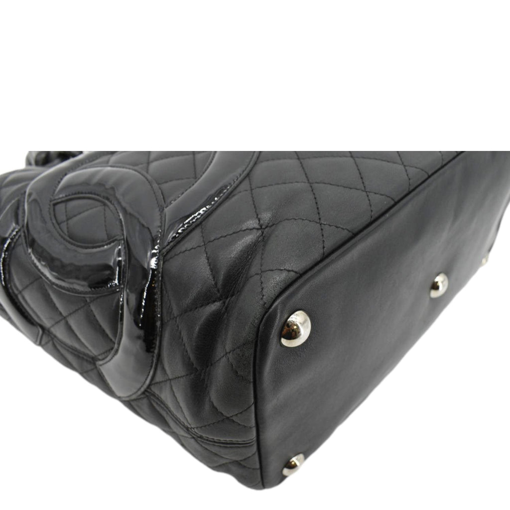 Chanel Cambon Ligne Quilted Leather Tote Bag Black