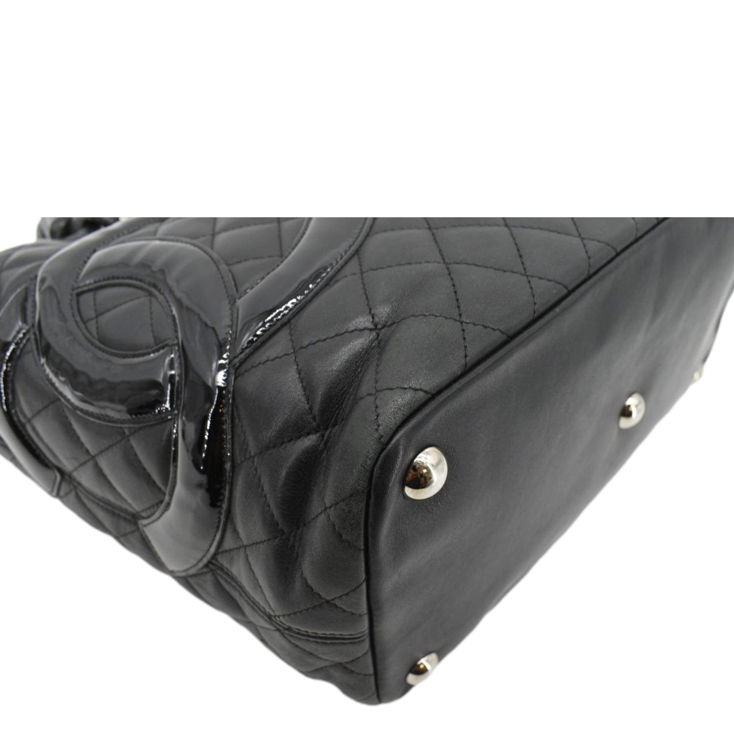 Chanel Cambon Ligne Quilted Leather Tote Bag Black