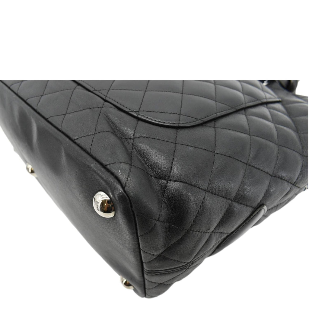 Chanel Cambon Ligne Quilted Leather Tote Bag Black