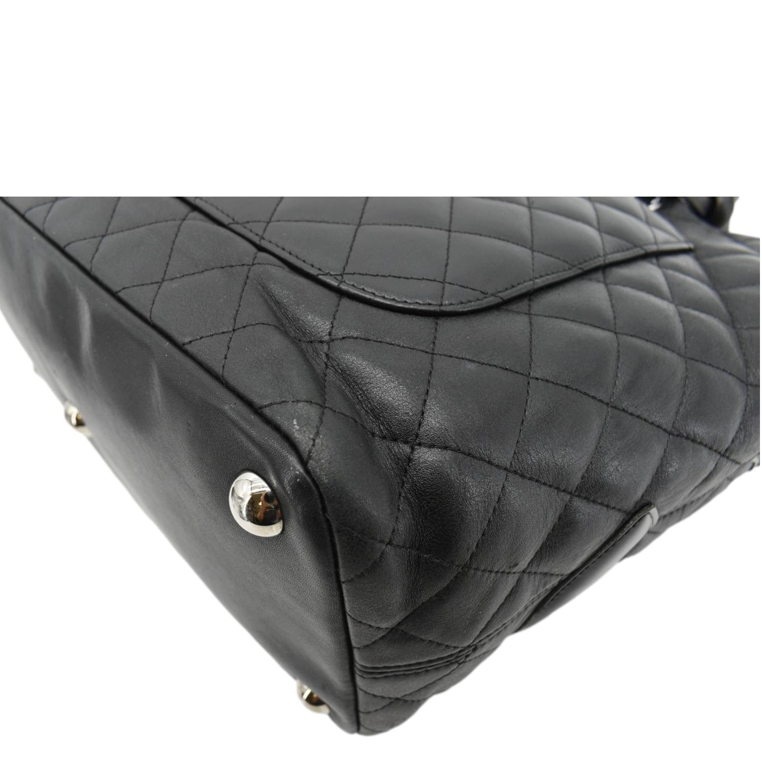 Chanel Cambon Ligne Quilted Leather Tote Bag Black
