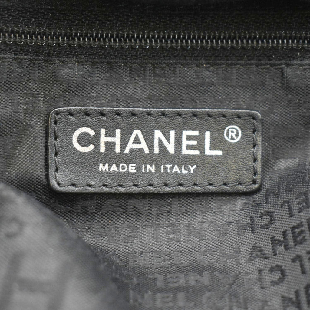 Chanel Distressed  Ligne Braid Calfskin Leather Tote Bag Black