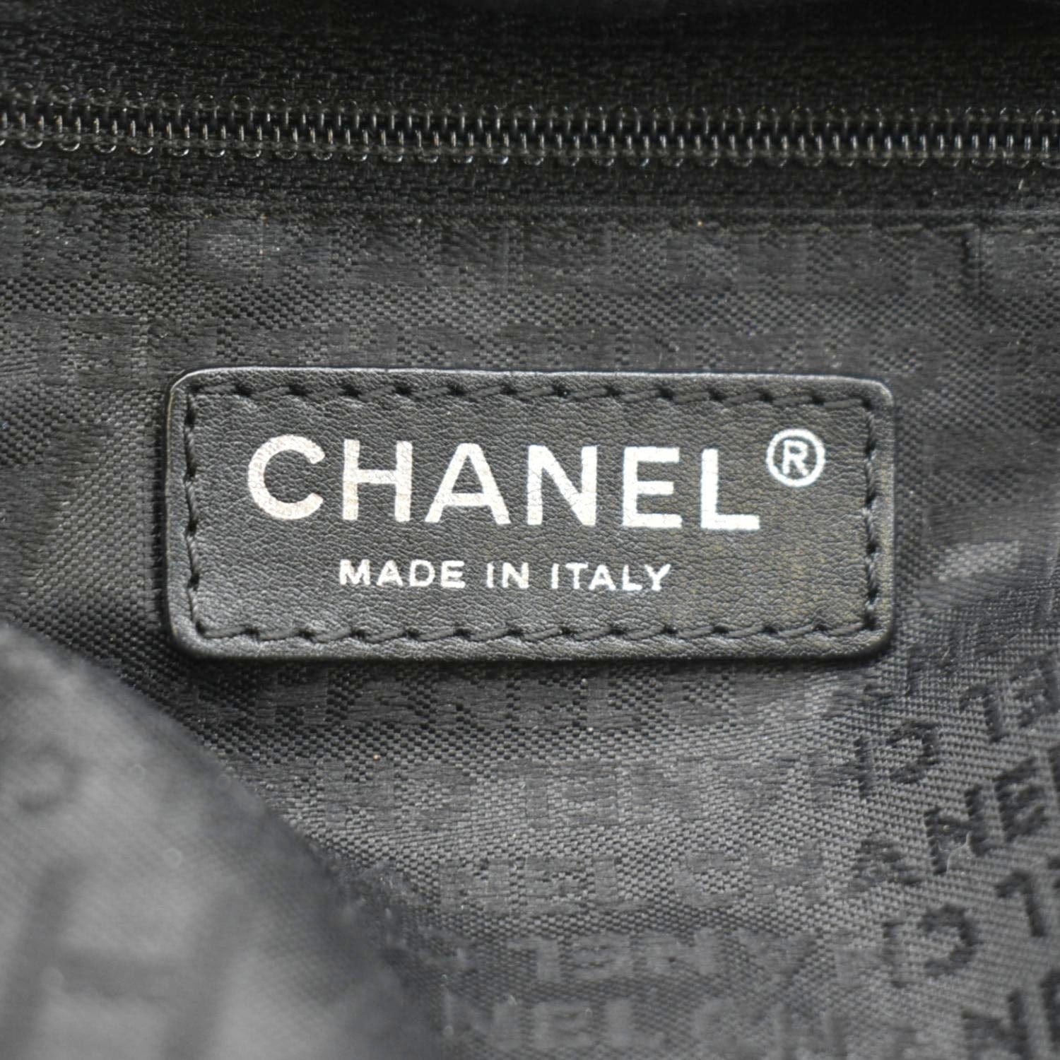 Chanel Distressed  Ligne Braid Calfskin Leather Tote Bag Black