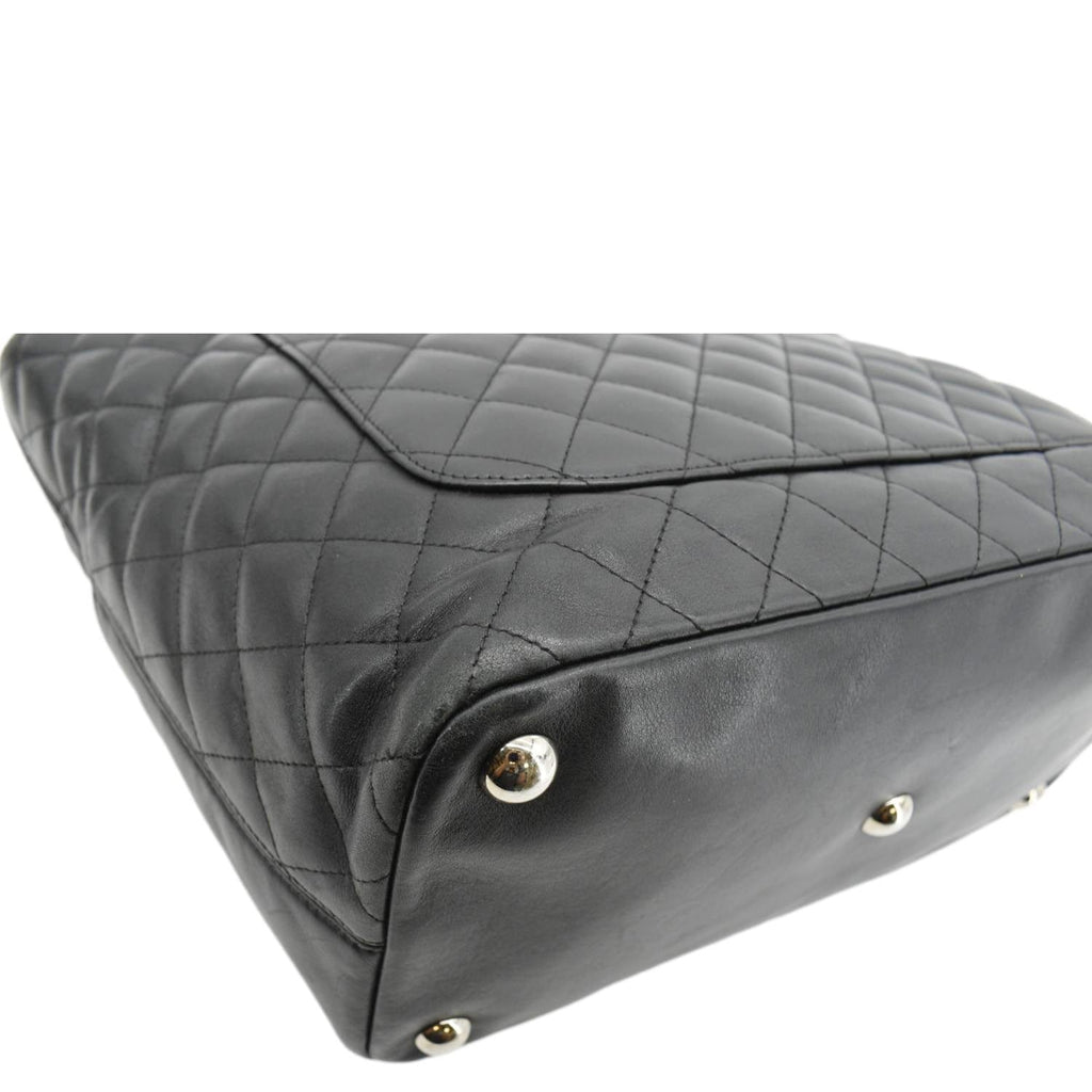 Chanel Cambon Ligne Quilted Leather Tote Bag Black