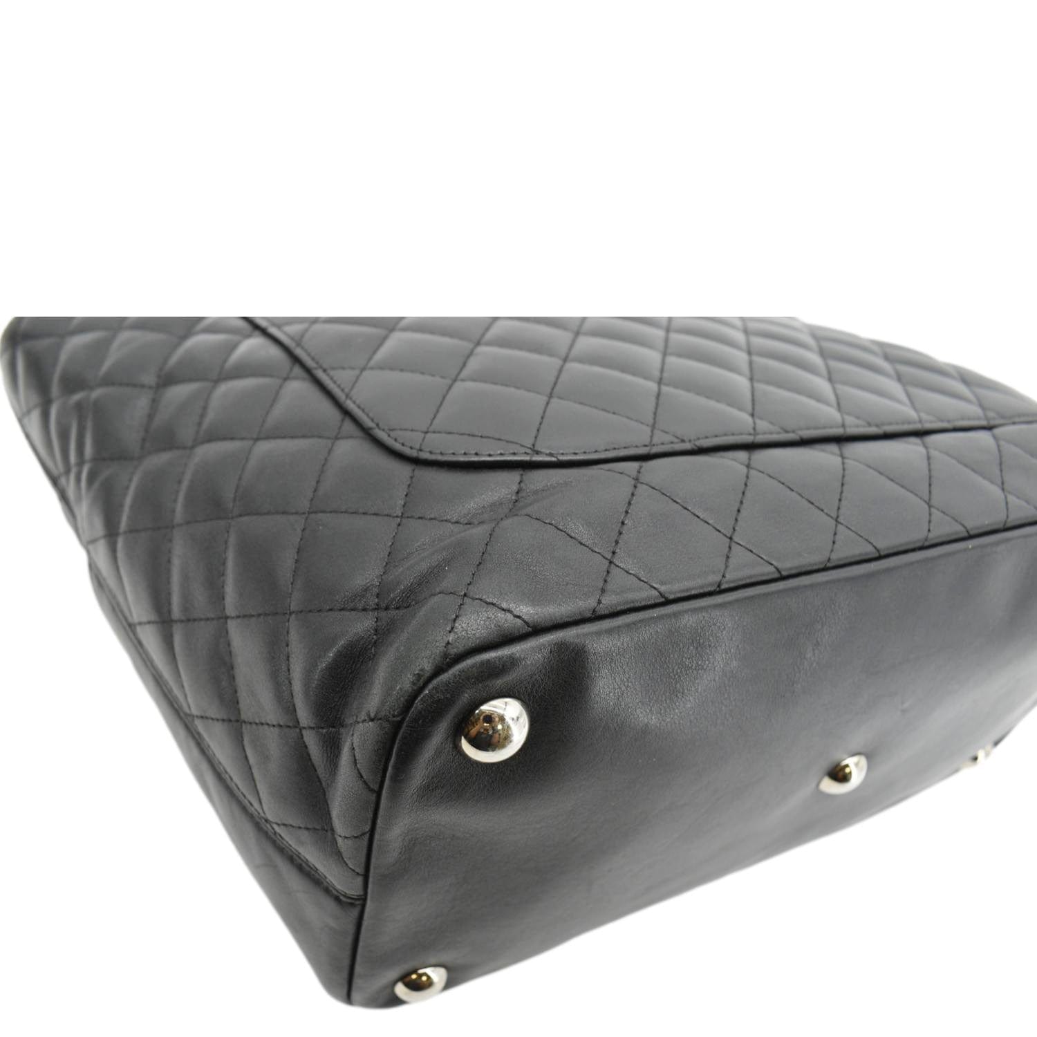Chanel Cambon Ligne Quilted Leather Tote Bag Black