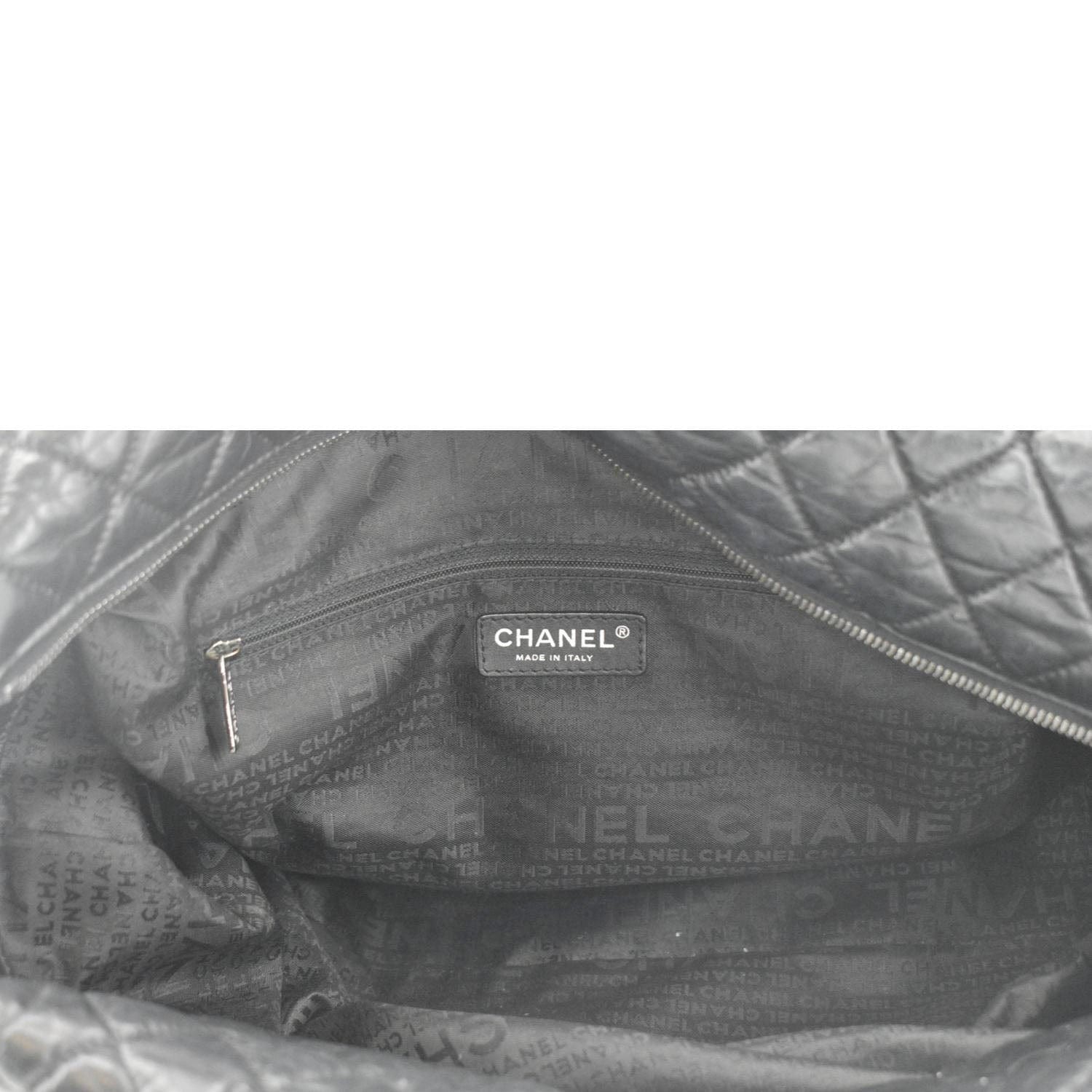 Chanel Distressed  Ligne Braid Calfskin Leather Tote Bag Black