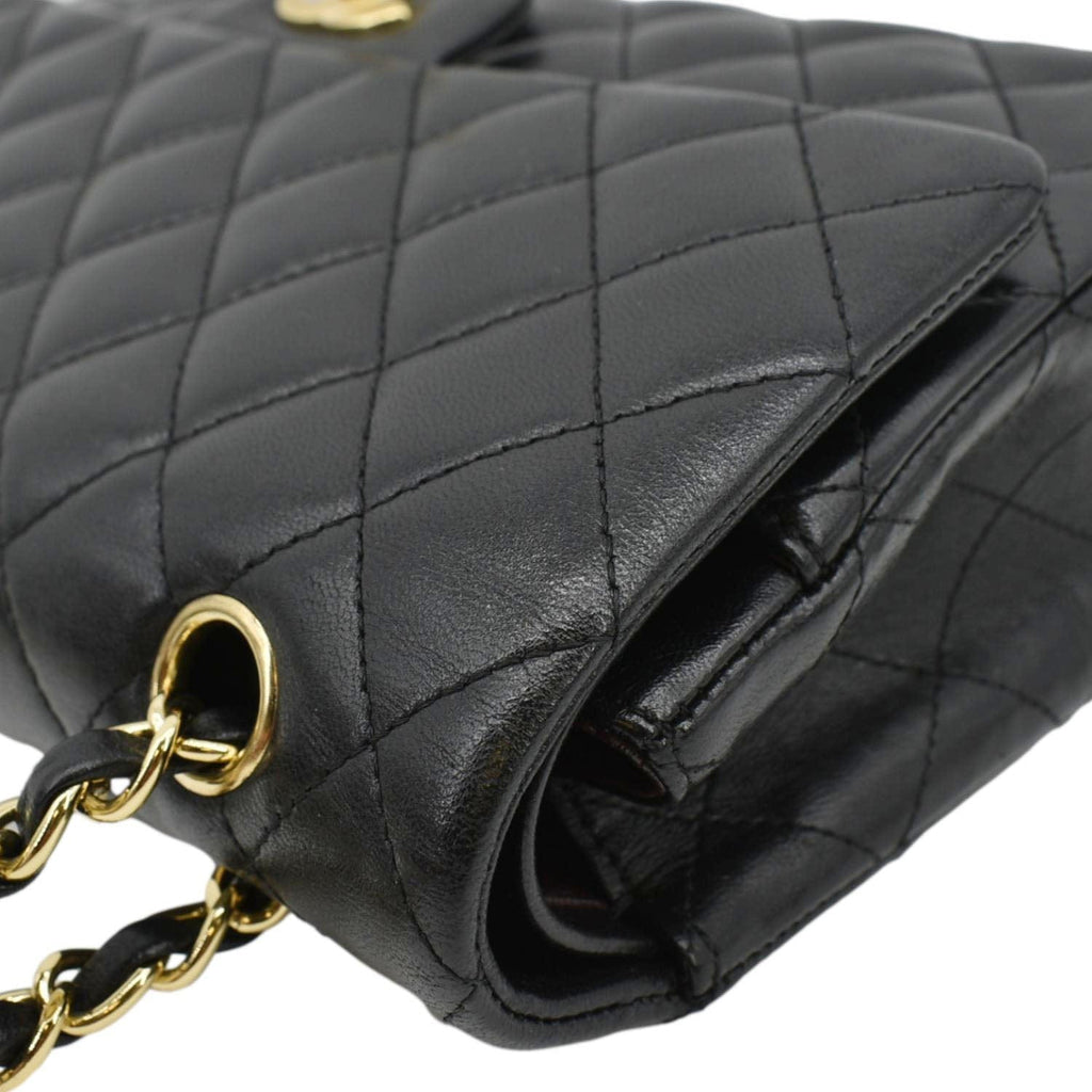 Chanel Classic Medium Double Flap Quilted Leather Shoulder Bag Black