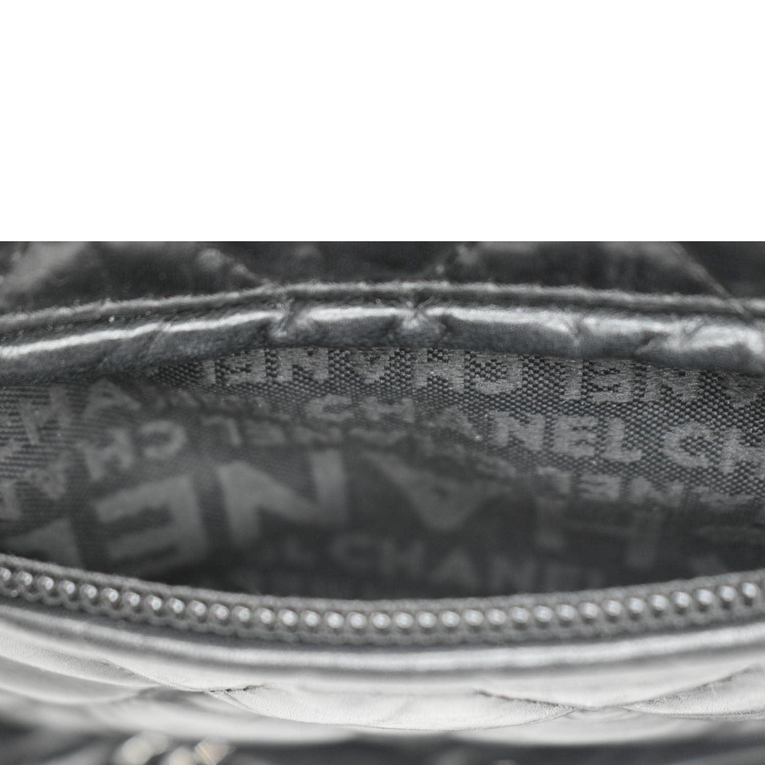 Chanel Distressed  Ligne Braid Calfskin Leather Tote Bag Black