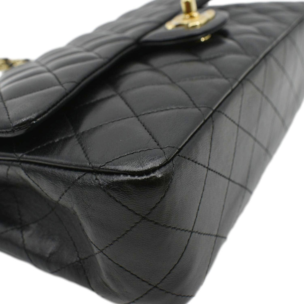 Chanel Classic Medium Double Flap Quilted Leather Shoulder Bag Black