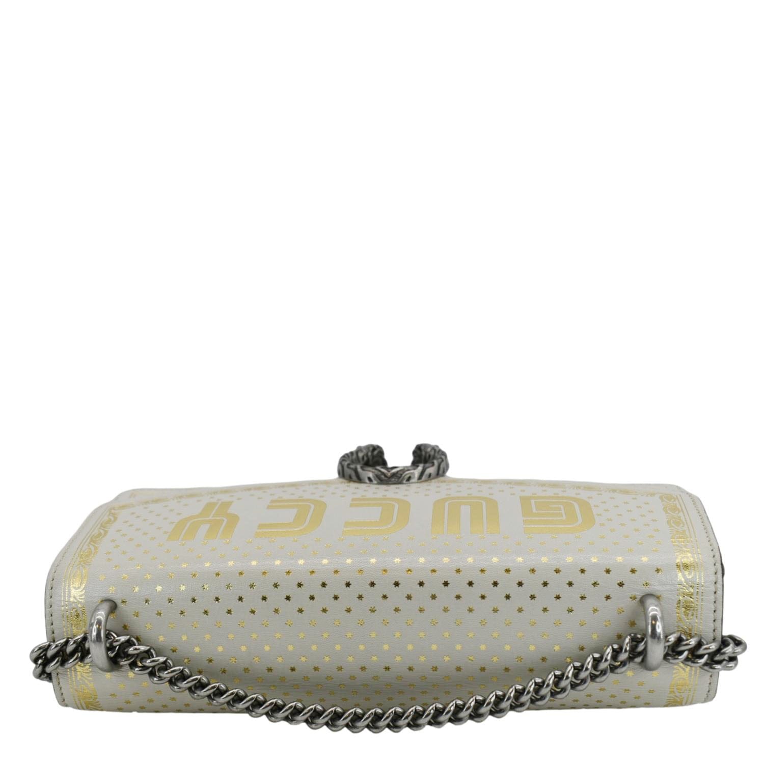GUCCI X SEGA Dionysus Medium GUCCY Stars Leather Shoulder Bag White 400235