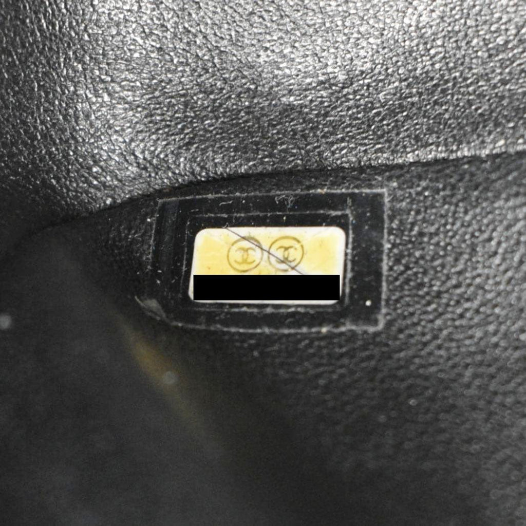 Chanel Front Pocket Quilted Caviar Leather Chain Shoulder Bag Black