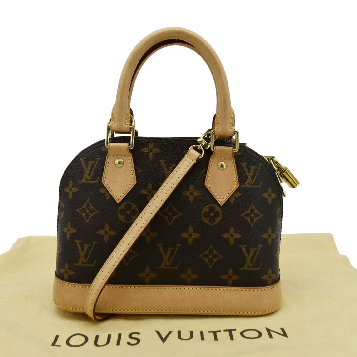 LOUIS VUITTON Alma BB Monogram Canvas Crossbody Bag Brown