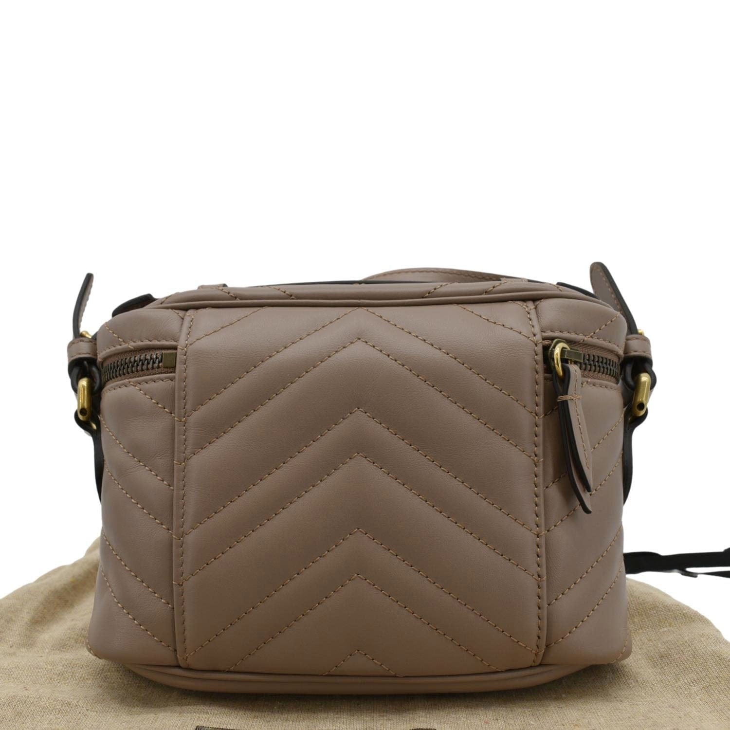 GUCCI Gucci Marmont Vanity Leather Crossbody Bag Dusty Pink 672253