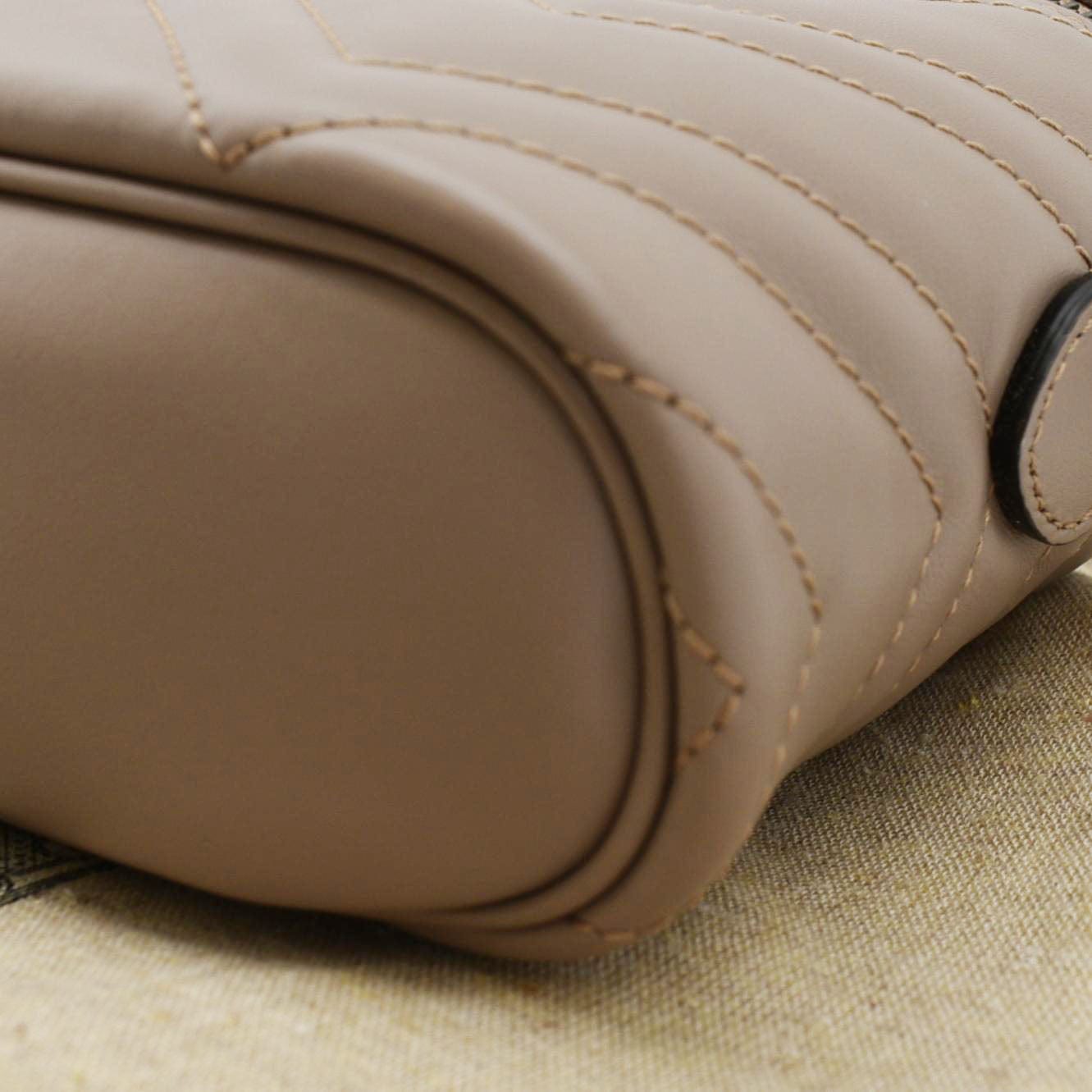 GUCCI Gucci Marmont Vanity Leather Crossbody Bag Dusty Pink 672253