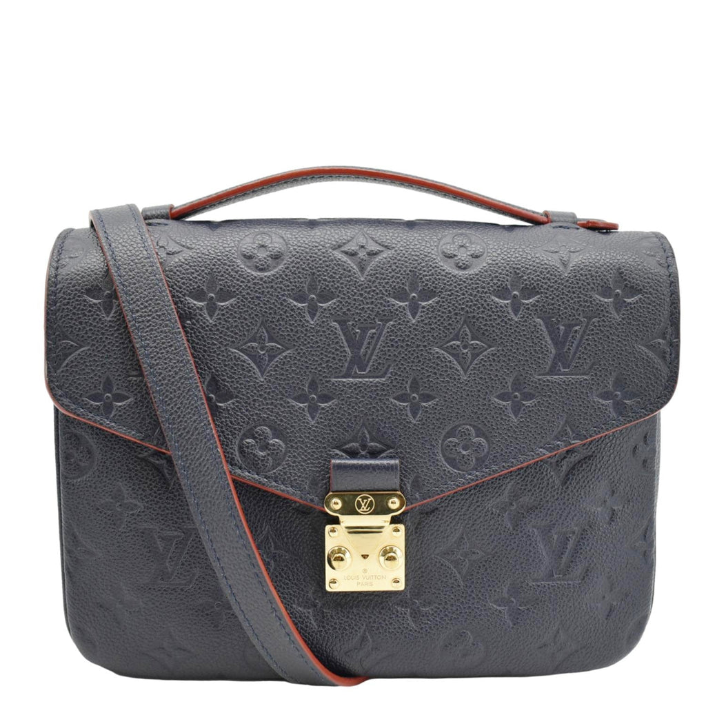 LOUIS VUITTON Metis Pochette Empreinte Leather Crossbody Bag Navy Blue